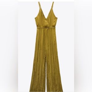 ZARA Pleated effect Satin Jumpsuit